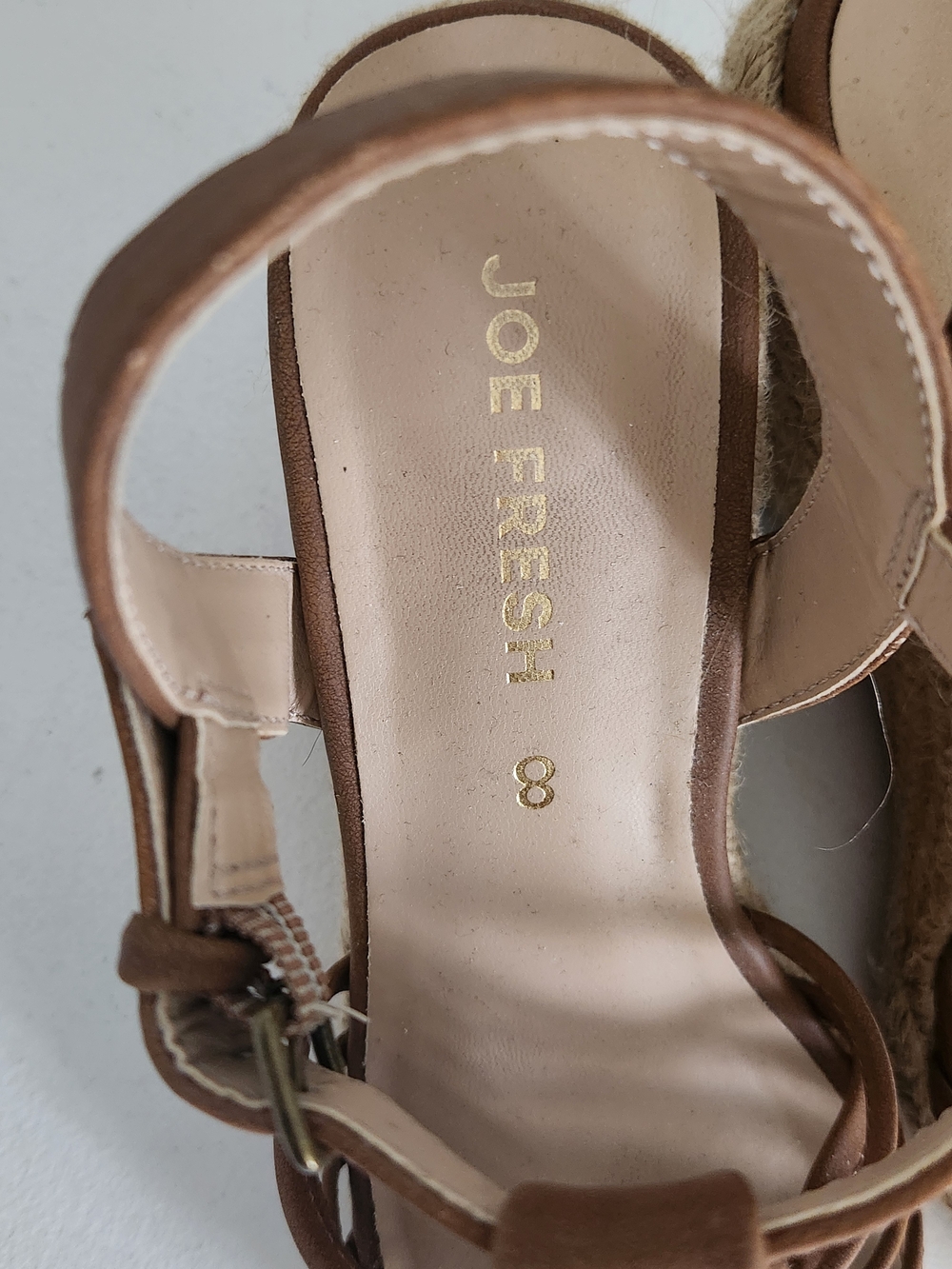New Joe Fresh Tan Woven Espadrille Wedge Sandals - Picture 6 of 7